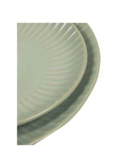 Keramik-Speiseteller Itziar mit Rillenstruktur in Hellgrün, 2 Stück, Ø 27 x H 2 cm -Küche Geschäft Keramik Speiseteller Itziar mit Rillenstruktur in Hellgrun 2 Stuck 4