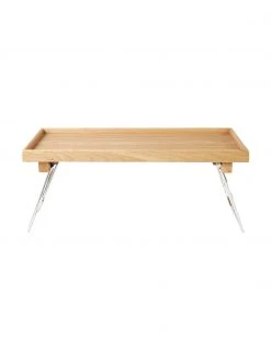 By On Klappbares Betttablett Nature aus Eichenholz, B 60 x H 25 cm