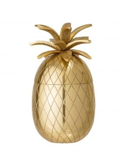 Bloomingville Kleiner Eiseimer Pineapple in Gold, Ø 13 x H 24 cm