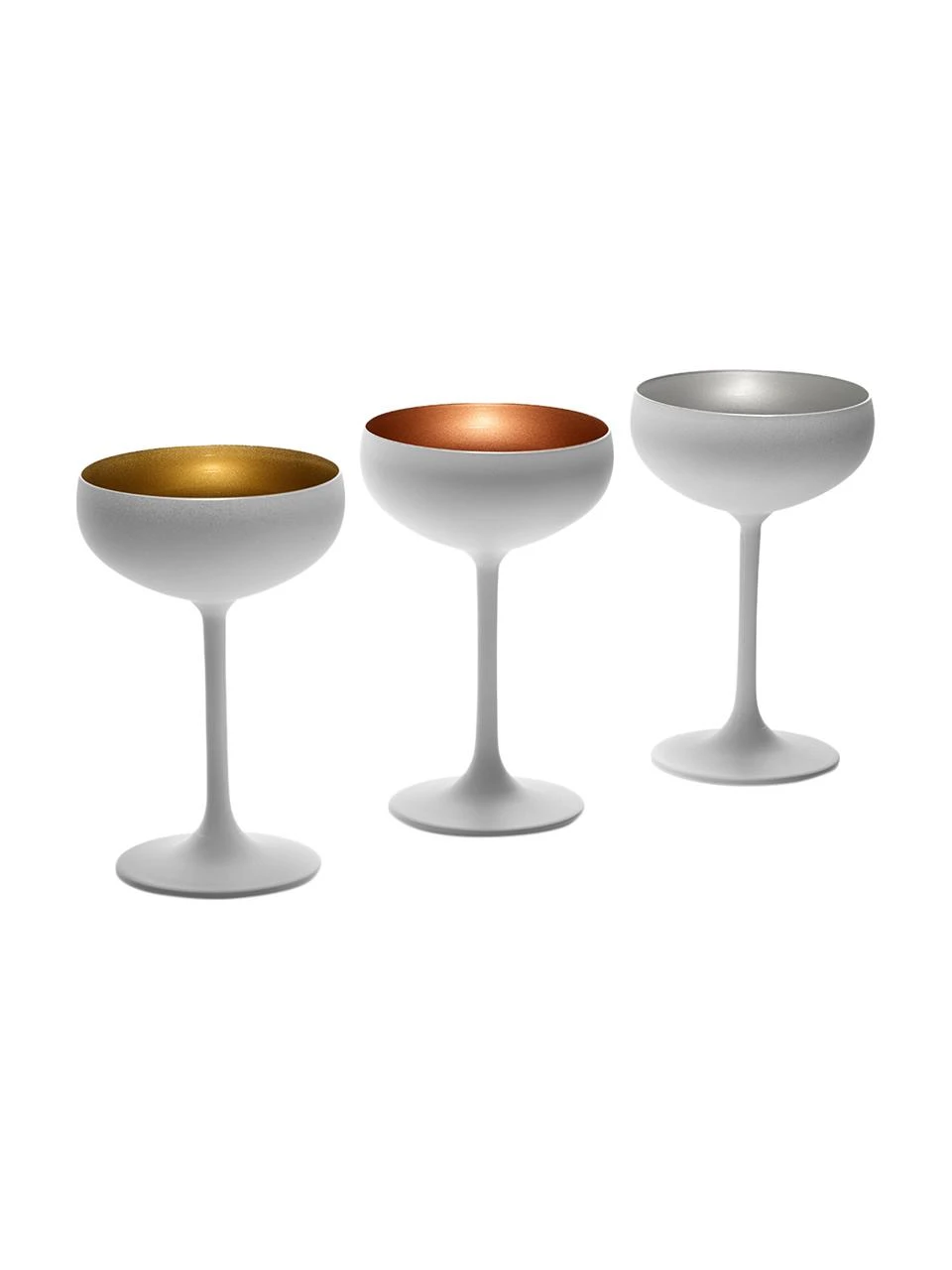 Kristall-Champagnerschalen Elements in Weiß/Gold, 6 Stück, Ø 10 x H 15 cm, 230 ml 5 Kristall-Champagnerschalen Elements in Weiß/Gold, 6 Stück, Ø 10 x H 15 cm, 230 ml – Bild 5