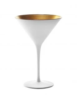 Kristall-Cocktailgläser Elements in Weiß/Gold, 6 Stück, Ø 12 x H 17 cm, 240 mlNur noch wenige verfügbar
