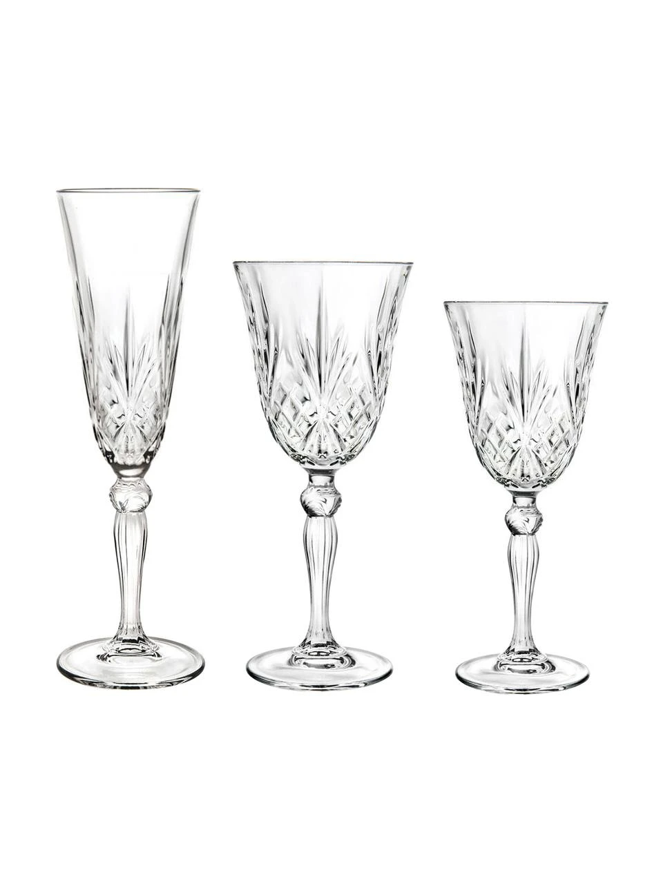 RCR Kristall-Weingläser Melodia mit Relief, 18er-Set (6 Personen), Set in verschiedenen Größen 1 RCR Kristall-Weingläser Melodia mit Relief, 18er-Set (6 Personen), Set in verschiedenen Größen