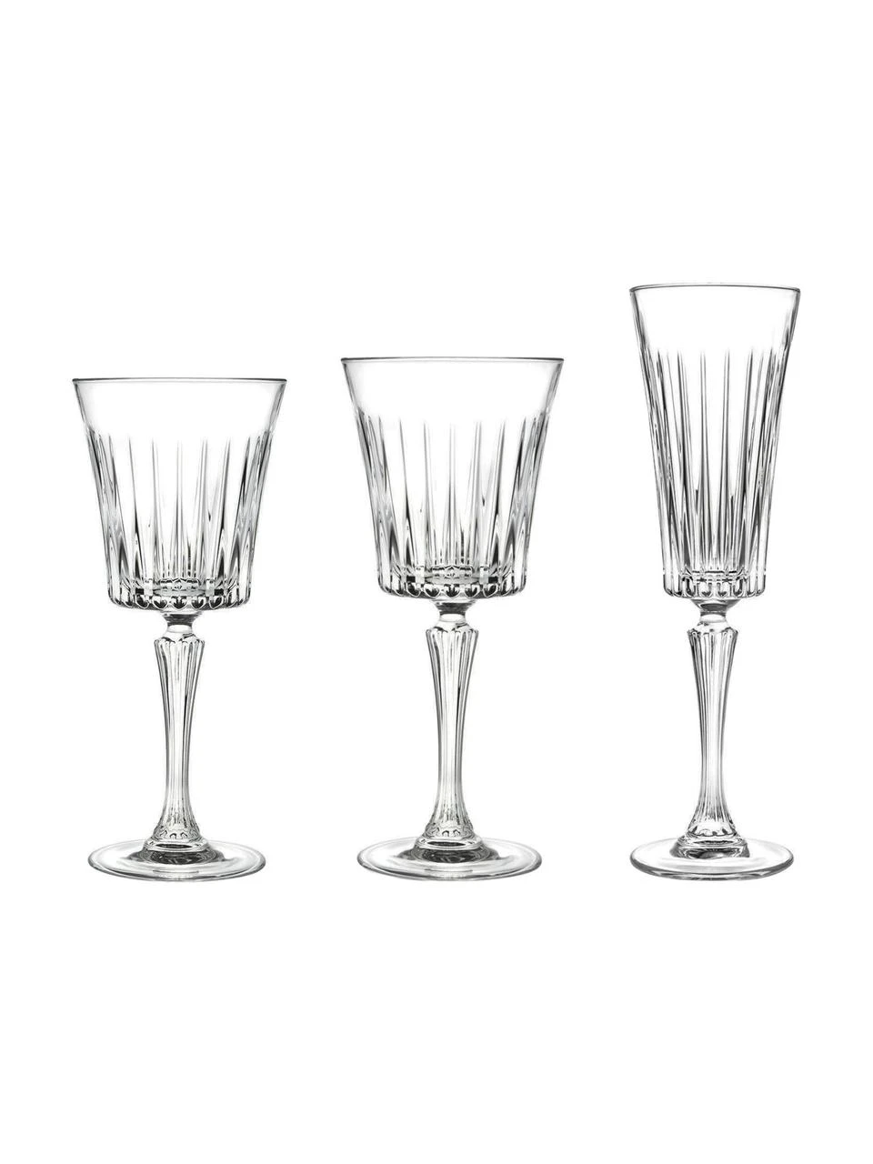 Kristall-Weingläser Timeless mit Rillenrelief, 18er-Set (6 Personen), Luxion-Kristallglas, Transparent, Set in verschiedenen Größen RCR Kristall-Weingläser Timeless mit Rillenrelief, 18er-Set (6 Personen), Set in verschiedenen Größen -Küche Geschäft Kristall Weinglaser Timeless mit Rillenrelief 18er Set 6 Personen