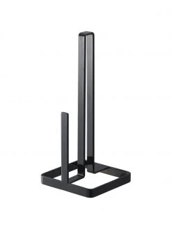 Yamazaki Küchenrollenhalter Tower in mattem Schwarz, B 11 x H 27 cm