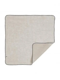 Broste Copenhagen Leinen-Servietten Gracie in Taupe, 2 Stück, B 45 x L 45 cm