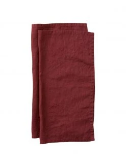 Leinen-Servietten Pembroke in Rot, 2 Stück, B 42 x L 42 cm