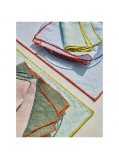 Leinen-Tischsets Daneli in Hellblau, 2 St&uuml;ck, B 35 x L 50 cm -Küche Geschäft Leinen Tischsets Daneli in Hellblau 2 Stuck 3