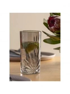 Leonardo Longdrinkgläser Capri mit Relief, 4 Stück, Ø 8 x H 15 cm, 390 ml -Küche Geschäft Longdrinkglaser Capri mit Relief 4 Stuck 3