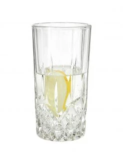 Westwing Collection Longdrinkgläser George mit Kristallrelief, 4 Stück, Ø 8 x H 15 cm, 380 ml -Küche Geschäft Longdrinkglaser George mit Kristallrelief 4 Stuck 4