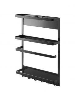 Yamazaki Magnetisches Seitenregal Tower in Schwarz, B 25 x H 34 cm