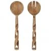 Madam Stoltz Mangoholz-Salatbesteck Twisted mit verspieltem Griff, 2-er Set, L 28 cm