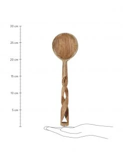 Madam Stoltz Mangoholz-Salatbesteck Twisted mit verspieltem Griff, 2-er Set, L 28 cm -Küche Geschäft Mangoholz Salatbesteck Twisted mit verspieltem Griff 2 er Set 2