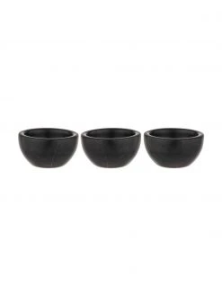 Ladelle Marmor-Dipschälchen Emerson in Schwarz, 3 Stück, Ø 8 x H 4 cm -Küche Geschäft Marmor Dipschalchen Emerson in Schwarz 3 Stuck 3