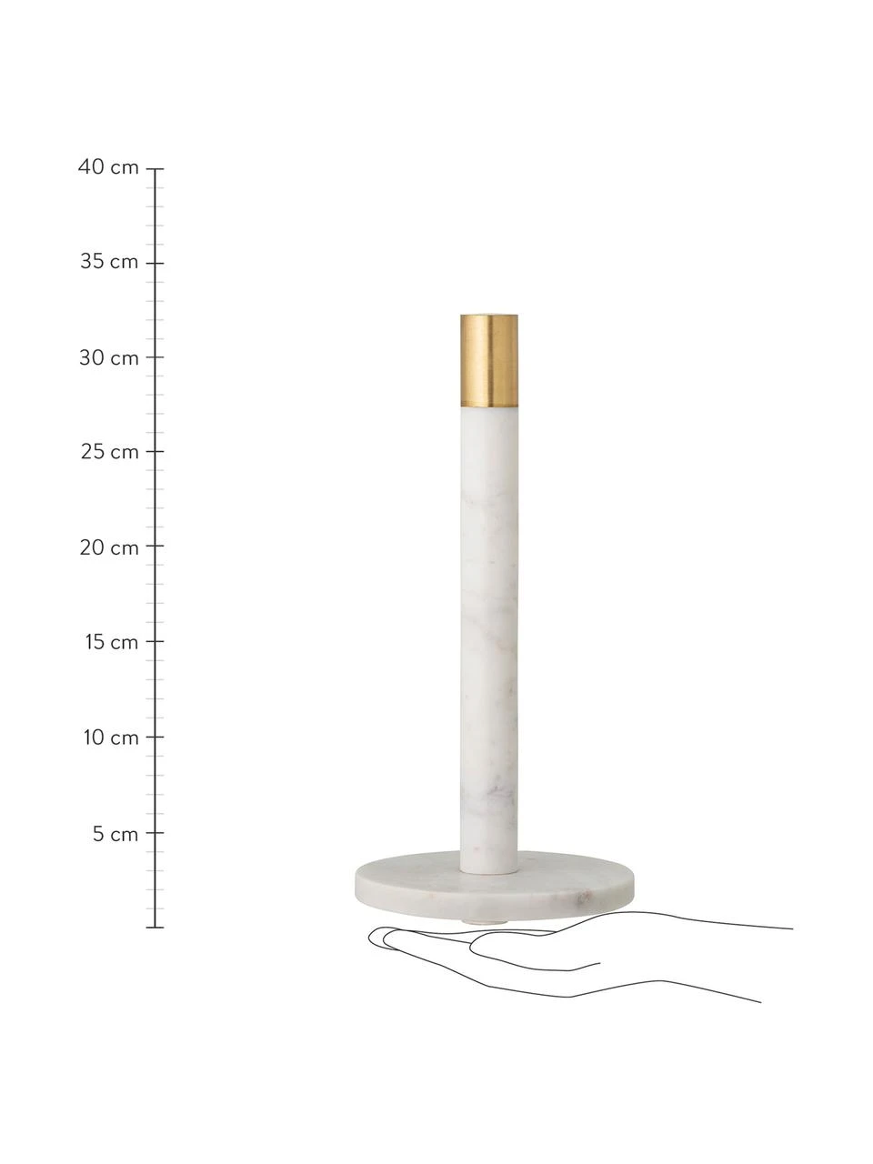 Bloomingville Marmor-Küchenrollenhalter Emira, Ø 15 cm 2 Bloomingville Marmor-Küchenrollenhalter Emira, Ø 15 cm – Bild 2