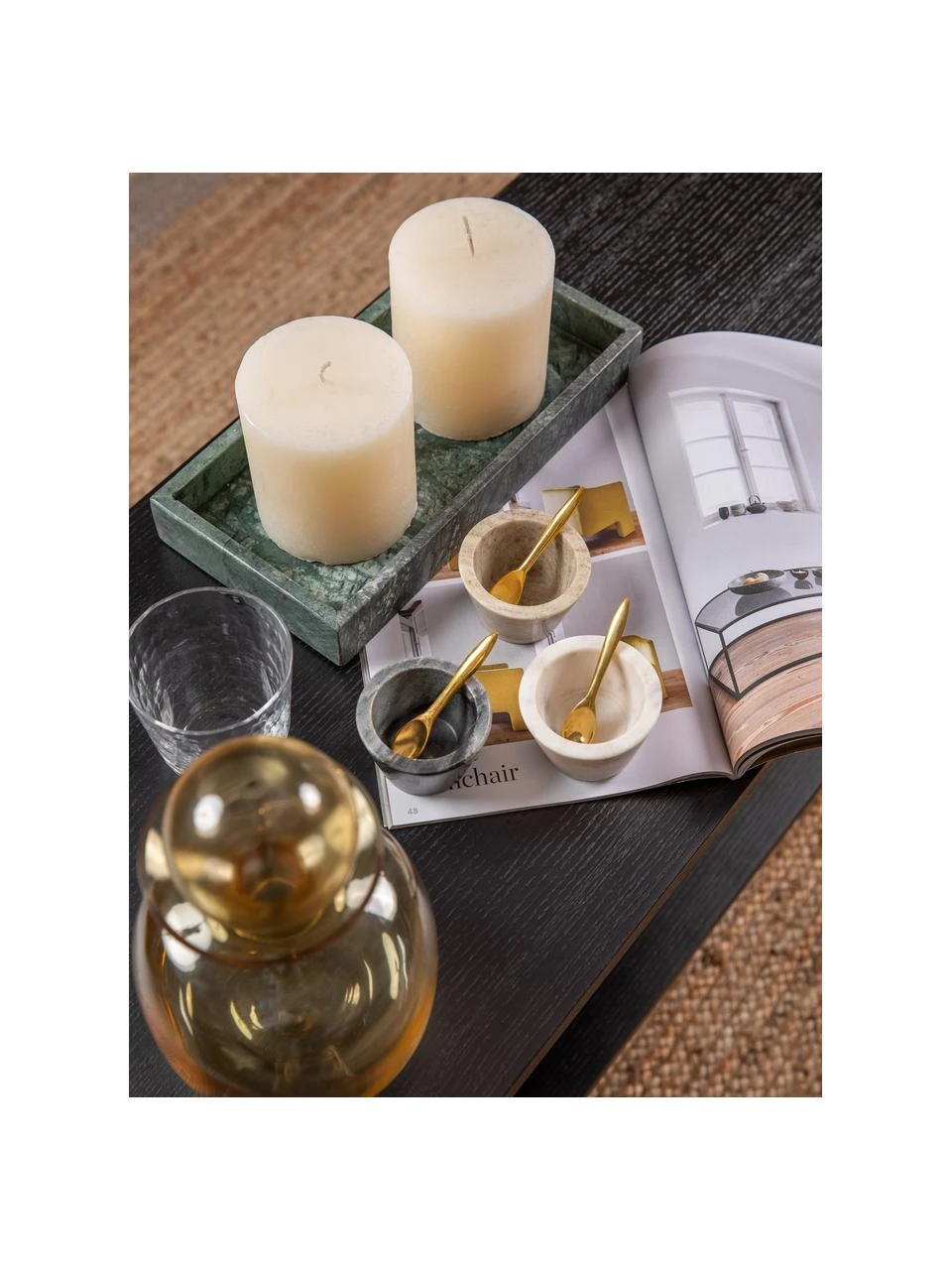 Bloomingville Marmor-Schälchen Janina mit Löffelchen in Gold, 3er-Set, Ø 8 x H 5 cm 3 Bloomingville Marmor-Schälchen Janina mit Löffelchen in Gold, 3er-Set, Ø 8 x H 5 cm – Bild 3