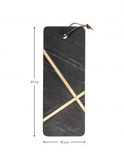 Bloomingville Marmor-Schneidebrett Elsi mit goldenem Dekor, L 41 x B 16 cm, L 41 x B 16 cmNur noch wenige verfügbar -Küche Geschäft Marmor Schneidebrett Elsi mit goldenem Dekor L 41 x B 16 cm 2