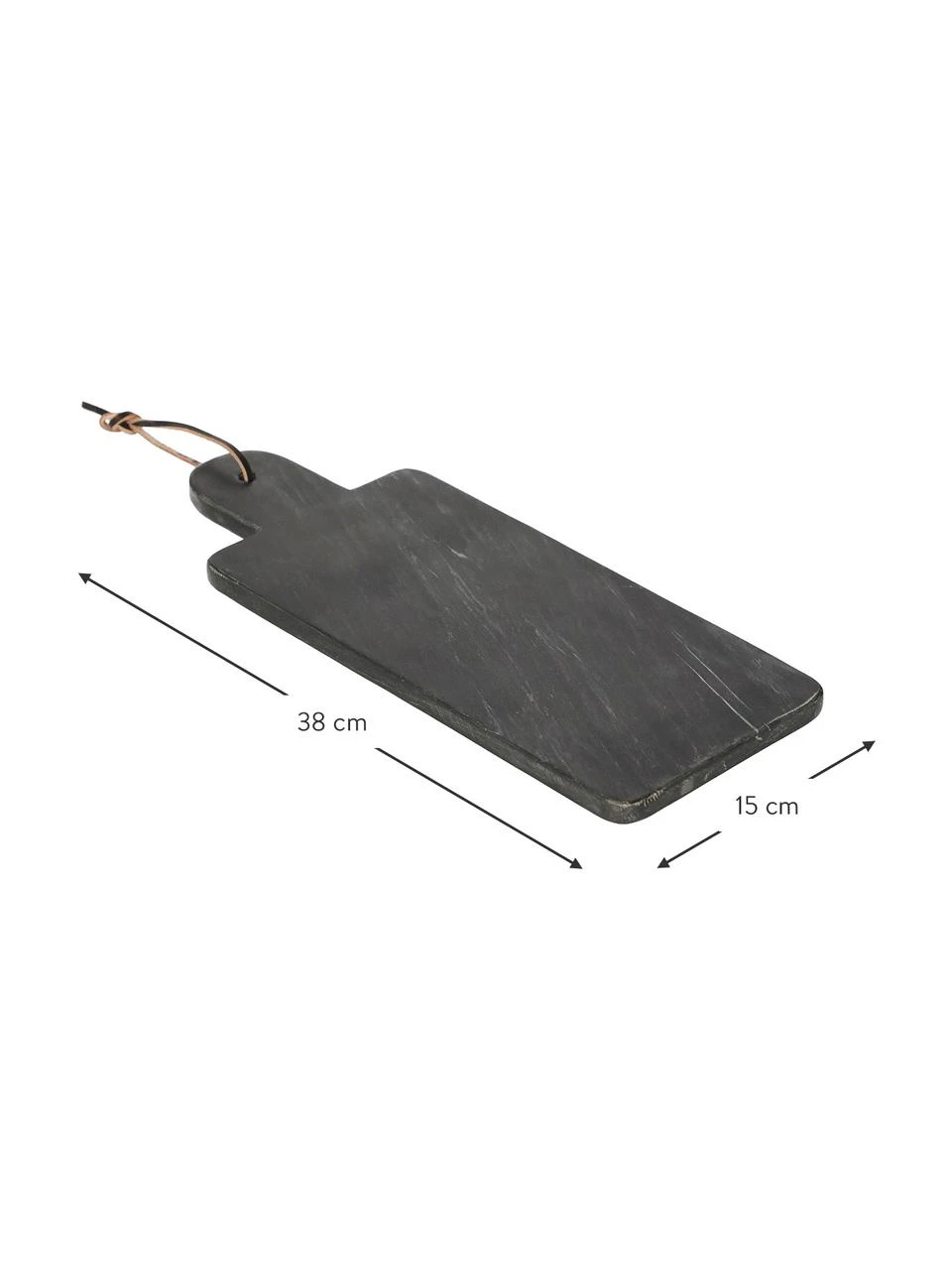 Marmor-Schneidebrett Johana in Schwarz, mit Lederband, L 38 x B 15 cm 4 Marmor-Schneidebrett Johana in Schwarz, mit Lederband, L 38 x B 15 cm – Bild 4