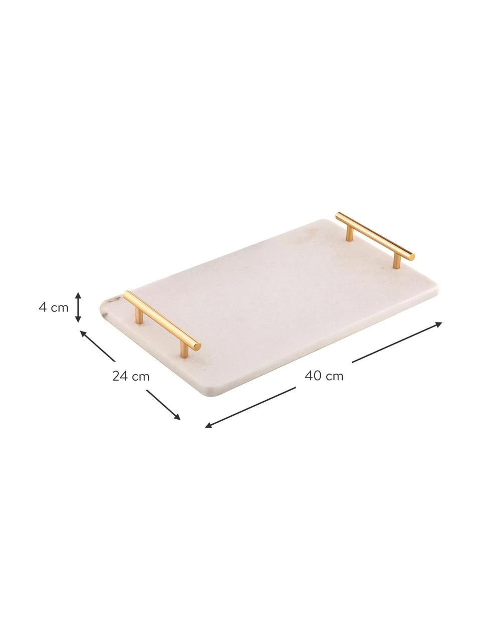 Ladelle Marmor-Servierplatte Emerson in Weiß L 40 x B 24 cm 3 Ladelle Marmor-Servierplatte Emerson in Weiß L 40 x B 24 cm – Bild 3