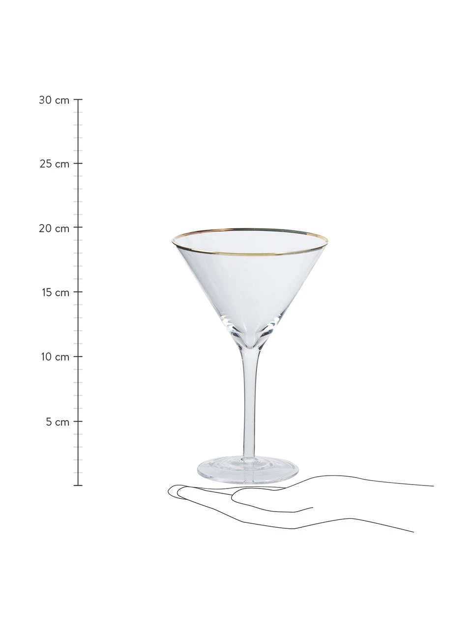 Martinigläser Chloe in Transparent mit Goldrand, 4 Stück, Glas, Transparent, Ø 12 x H 19 cm Ladelle Martinigläser Chloe in Transparent mit Goldrand, 4 Stück, Ø 12 x H 19 cm -Küche Geschäft Martiniglaser Chloe in Transparent mit Goldrand 4 Stuck 1