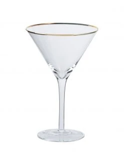 Ladelle Martinigläser Chloe in Transparent mit Goldrand, 4 Stück, Ø 12 x H 19 cm