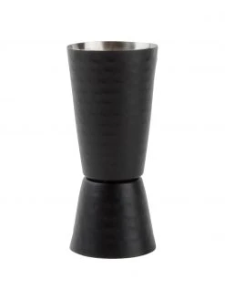 Messbecher Onur in Schwarz mit gehämmerter Oberfläche, Ø 4 x H 10 cm