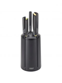 Joseph Joseph Messer-Set Elevate in Schwarz mit Karussell, 6-tlg., Verschiedene Größen