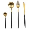 Messingfarbenes Besteck-Set Faina in Matt, 6 Personen (24-tlg.), Set mit verschiedenen Größen
