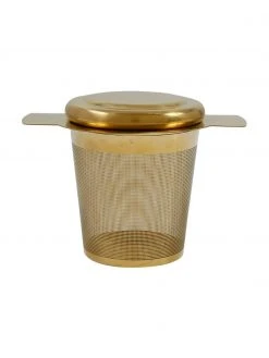 Cote Table Metall-Teesieb Universal in Gold mit Deckel, B 10 x H 8 cm
