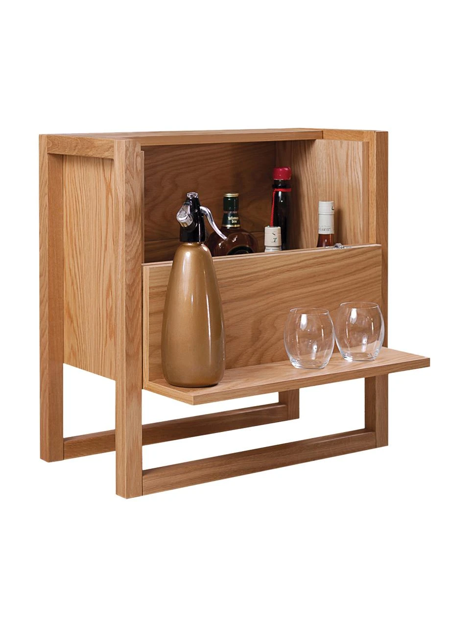 Woodman Mini-Bar NewEst aus Eichenholz, B 59 x H 60 cm 1 Woodman Mini-Bar NewEst aus Eichenholz, B 59 x H 60 cm