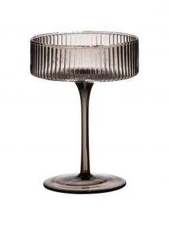 Ladelle Mundgeblasene Champagnerschalen Erskine mit Rillenstruktur, 4 Stück, Ø 11 x H 14 cm, 250 ml