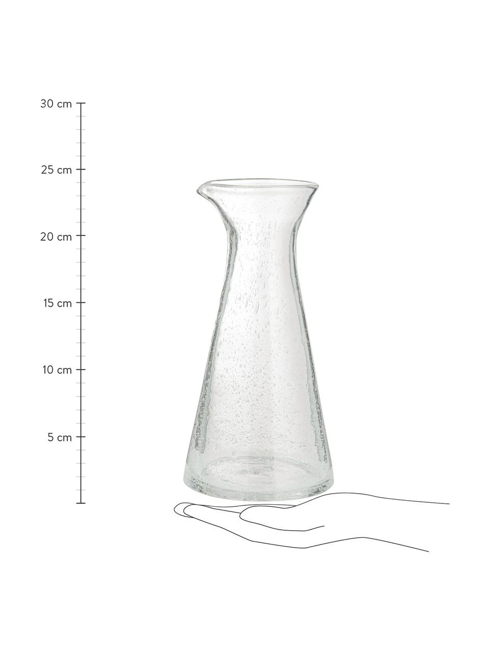 Mundgeblasene Karaffe Bubble mit dekorativen Luftbläschen, 800 ml, Glas, mundgeblasen, Transparent mit Lufteinschlüssen, H 25 cm, 800 ml Broste Copenhagen Mundgeblasene Karaffe Bubble mit dekorativen Luftbläschen, 800 ml, H 25 cm, 800 ml -Küche Geschäft Mundgeblasene Karaffe Bubble mit dekorativen Luftblaschen 800 ml 2