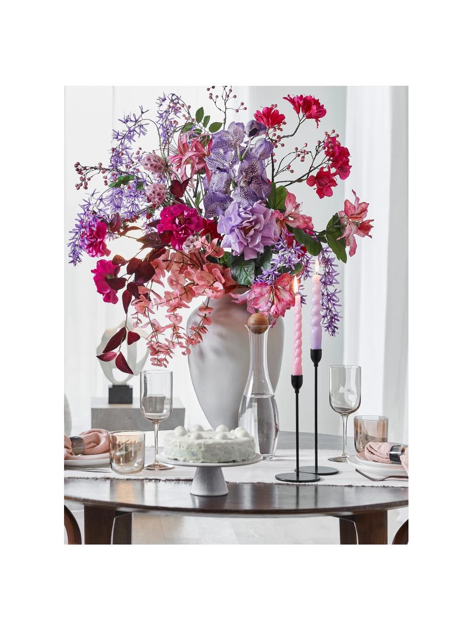 Mundgeblasene Karaffe Eden mit Holzdeckel, 1 L, H 35 cm, 1 L 2 Mundgeblasene Karaffe Eden mit Holzdeckel, 1 L, H 35 cm, 1 L – Bild 2