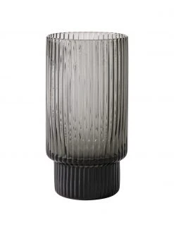 Ladelle Mundgeblasene Longdrinkgläser Erskine mit Rillenstruktur, 4 Stück, Ø 7 x H 14 cm, 400 ml