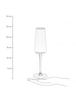 Westwing Collection Mundgeblasene Sektgläser Ellery mit Goldrand, 4 Stück, Ø 7 x H 23 cm 8 Westwing Collection Mundgeblasene Sektgläser Ellery mit Goldrand, 4 Stück, Ø 7 x H 23 cm -Küche Geschäft Mundgeblasene Sektglaser Ellery mit Goldrand 4 Stuck 2