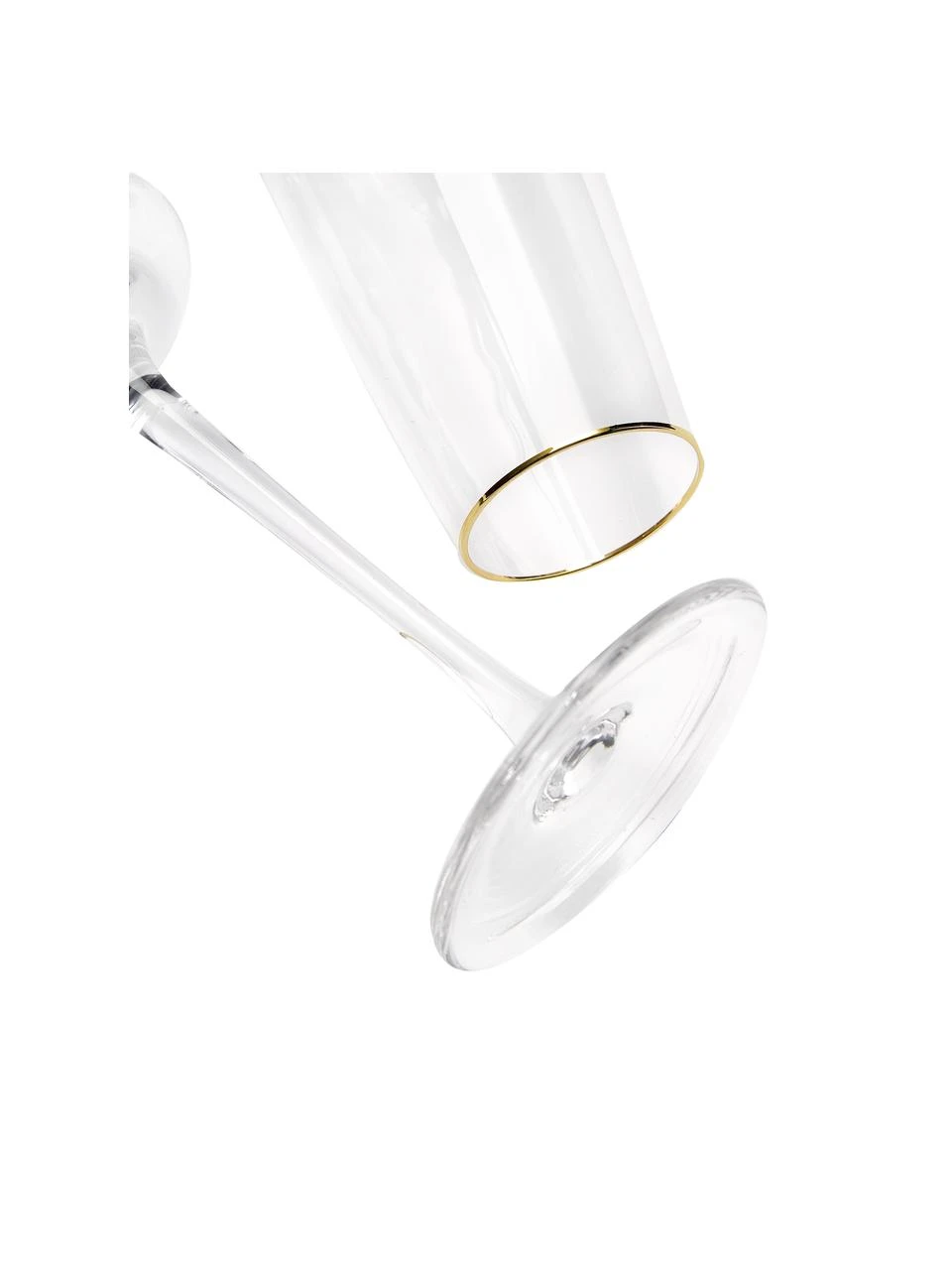 Westwing Collection Mundgeblasene Sektgläser Ellery mit Goldrand, 4 Stück, Ø 7 x H 23 cm 5 Westwing Collection Mundgeblasene Sektgläser Ellery mit Goldrand, 4 Stück, Ø 7 x H 23 cm – Bild 5