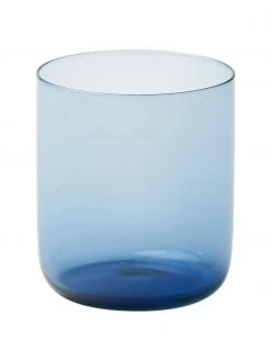 Bitossi Home Mundgeblasene Wassergläser Bloom in Blau, 6 Stück , Ø 7 x H 8 cm, 220 ml