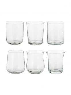 Bitossi Home Mundgeblasene Wassergläser Diseguale in unterschiedlichen Formen, 6 Stück, Ø 8 x H 10 cm, 200 ml