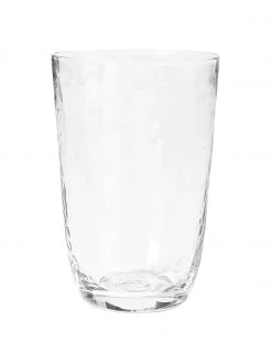 Broste Copenhagen Mundgeblasene Wassergläser Hammered mit unebener Oberfläche, 4 Stück, Ø 9 x H 14 cm, 400 ml