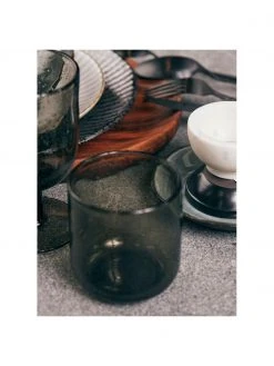 Bahne Mundgeblasene Wassergläser Leyla in Grau, 6 Stück, Ø 8 x H 9 cm, 300 ml -Küche Geschäft Mundgeblasene Wasserglaser Leyla in Grau 6 Stuck 3