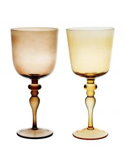 Bitossi Home Mundgeblasene Weingl&auml;ser Diseguale in unterschiedlichen Farben und Formen, 6 St&uuml;ck, Ø 8 x H 20 cm, 200 ml -Küche Geschäft Mundgeblasene Weinglaser Diseguale in unterschiedlichen Farben und Formen 6 Stuck 15