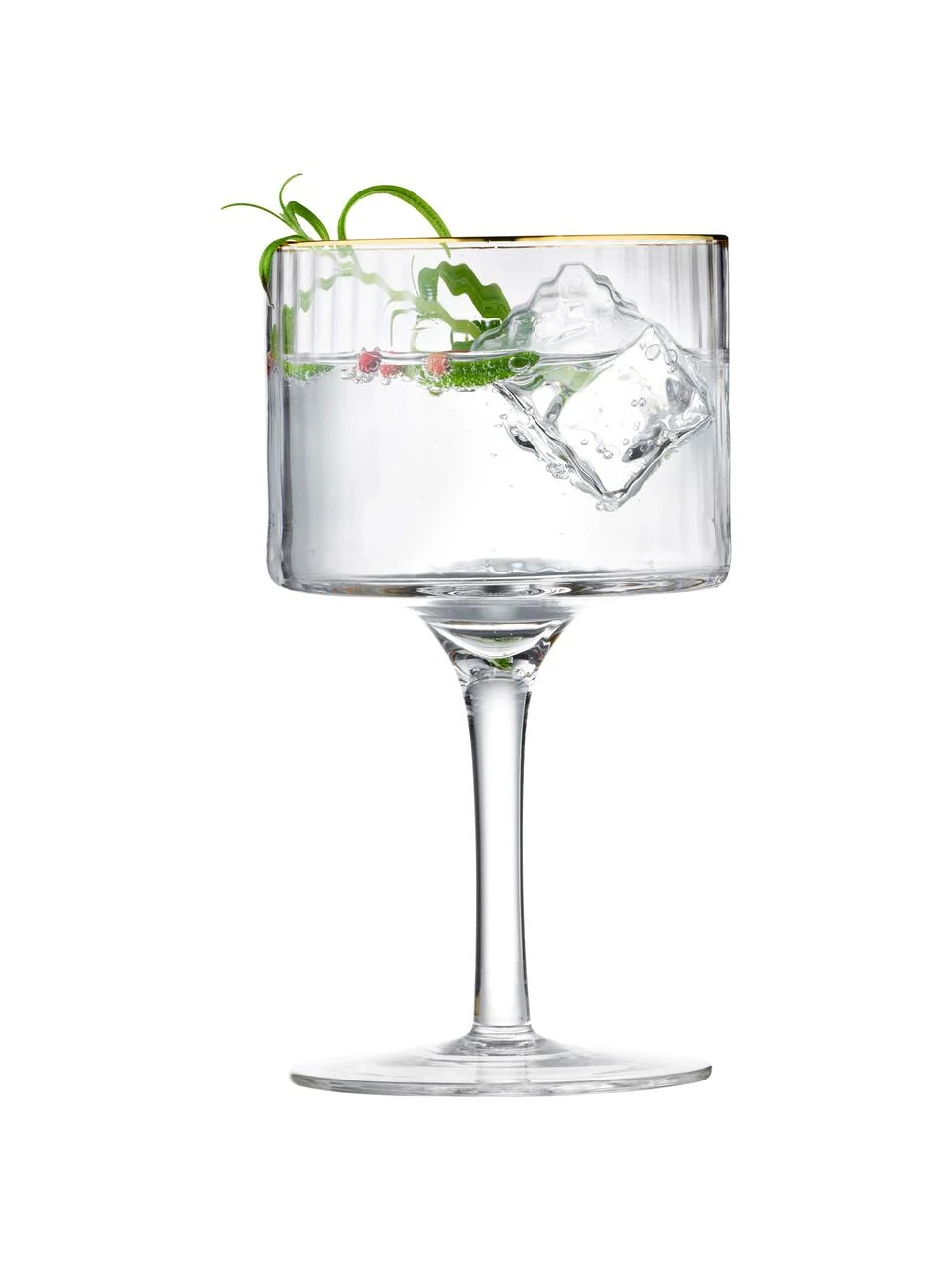 Lyngby Mundgeblasene Weingläser Palermo mit Rillenstruktur und Goldrand, 4 Stück, Ø 10 x H 17 cm, 320 ml 1 Lyngby Mundgeblasene Weingläser Palermo mit Rillenstruktur und Goldrand, 4 Stück, Ø 10 x H 17 cm, 320 ml