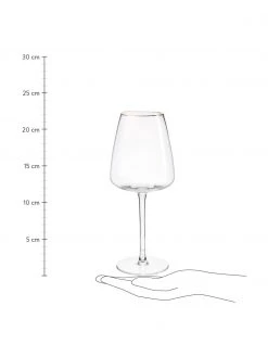 Westwing Collection Mundgeblasene Wei&szlig;weingl&auml;ser Ellery mit Goldrand, 4 St&uuml;ck, Ø 9 x H 21 cm -Küche Geschäft Mundgeblasene Weissweinglaser Ellery mit Goldrand 4 Stuck 2