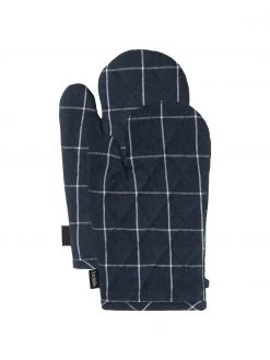 Ladelle Ofenhandschuhe Eco Check in Navyblau, 2 Stück, B 18 x L 33 cm
