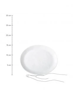 Ovale Frühstücksteller Porcelino mit unebener Oberfläche, 4 Stück, L 23 x B 19 cm -Küche Geschäft Ovale Fruhstucksteller Porcelino mit unebener Oberflache 4 Stuck 2