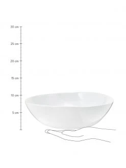 Ovale Schüssel Porcelino mit unebener Oberfläche, B 33 x T 37 cm, B 33 x T 37 cmNur noch wenige verfügbar -Küche Geschäft Ovale Schussel Porcelino mit unebener Oberflache B 33 x T 37 cm 2