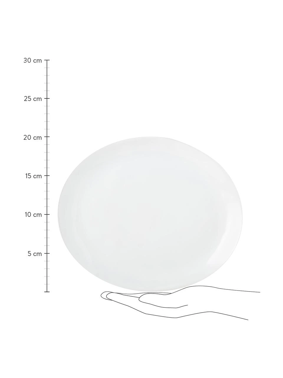 Ovale Speiseteller Porcelino mit unebener Oberfläche, 4 Stück, L 28 x B 24 cm 3 Ovale Speiseteller Porcelino mit unebener Oberfläche, 4 Stück, L 28 x B 24 cm – Bild 3