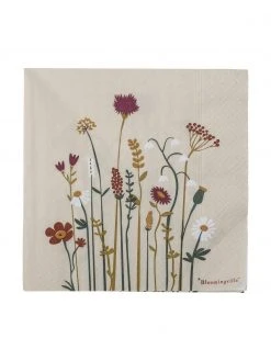 Bloomingville Papier-Servietten Paige mit Blumenmuster, 20 Stück, B 33 x L 33 cm