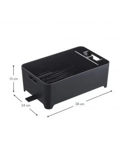 Yamazaki Platzsparender Kunststoff-Abtropfkorb Tower in Schwarz, B 38 x H 13 cm -Küche Geschäft Platzsparender Kunststoff Abtropfkorb Tower in Schwarz 2