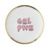 Bitossi Home Porzellan-Frühstücksteller Grl Pwr mit Aufschrift und Goldrand, Ø 17 cm