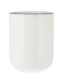 Westwing Collection Porzellan Kaffeetasse Facile mit schwarzem Rand, 2 Stück, Ø 8 x H 10 cm, 350 ml